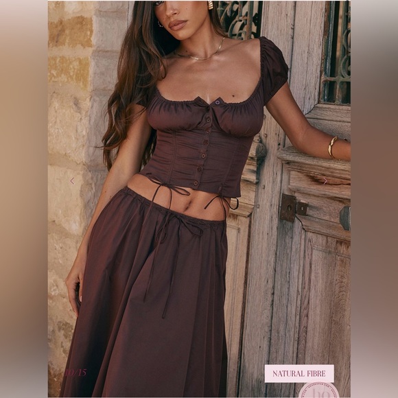 House of CB Chocolate Brown Top - Picture 2 of 4